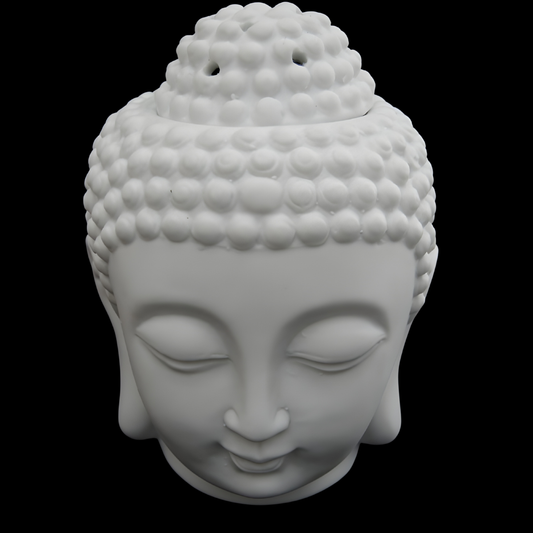 White Buddha Head Oil Burner 13 cm