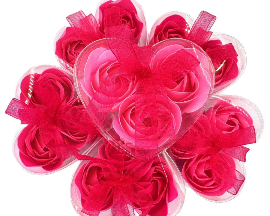 Romantic Rose Shaped Fuchsia Soap – 12 pieces