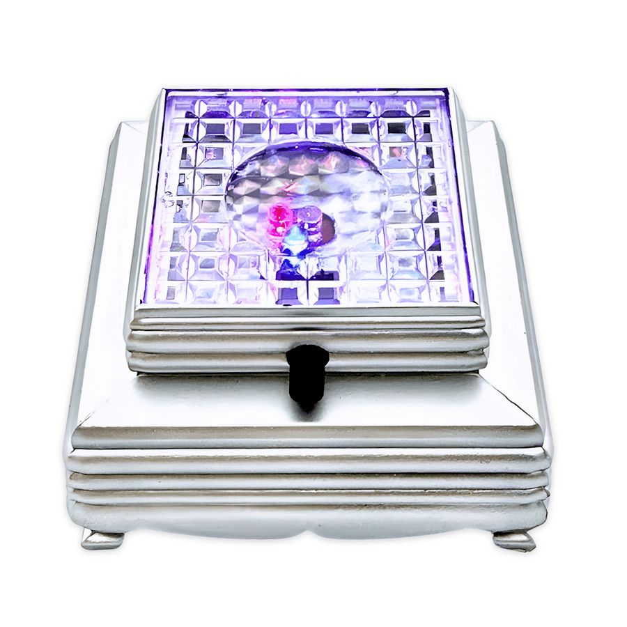 Silver Display Light Base for Crystals – 8 cm