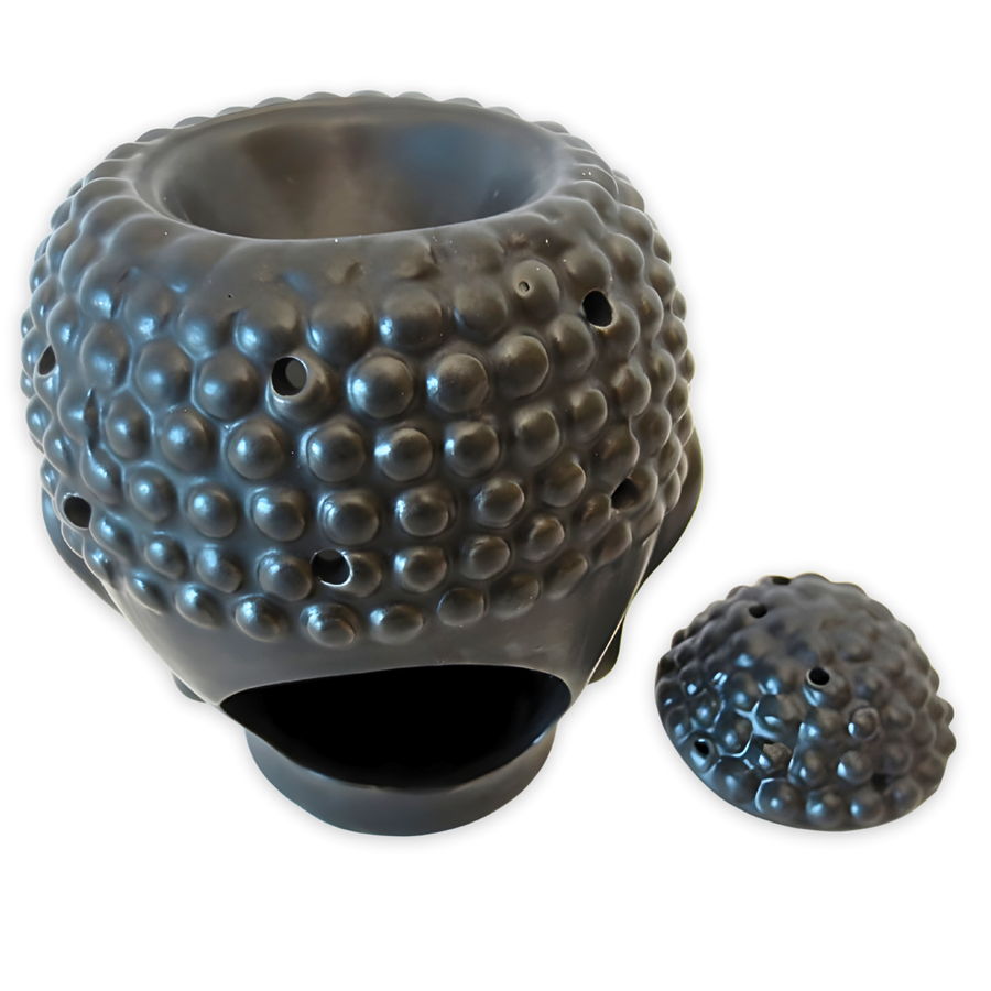 Zwarte Boeddha Hoofd Oliebrander(13 cm)