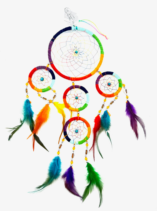 16cm Luxury 7 Chakra Dreamcatchers - 1 + 4 (8cm)