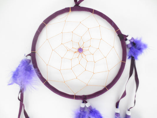 16cm Round Dreamcatcher Purple (5 pieces)