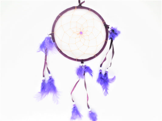 16cm Round Dreamcatcher Purple (5 pieces)