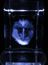 3D Crystal Laser Engraved Block – Eagle (I)