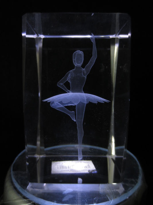 3D Crystal Laser Engraved Block – Ballerina