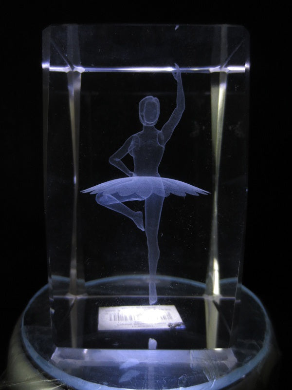 3D Crystal Laser Engraved Block – Ballerina