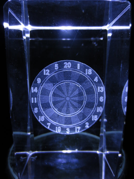 3D Crystal Laser Engraved Block – Dartboard