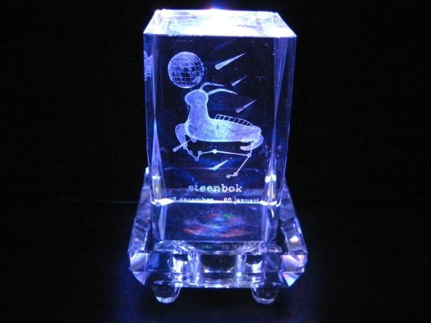 3D Kristal Lasergraveerblok – Steenbok