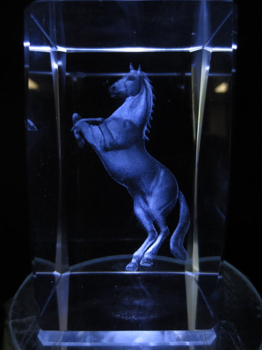 3D Crystal Laser Engraving Block – Jumping Horse