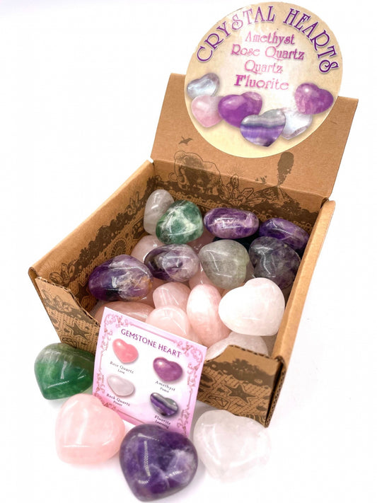 Luxury Gemstone Hearts Mix - 25 pcs