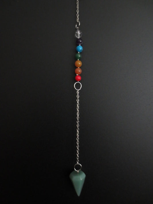 Aventurine 7 Chakra Gemstone Pendulum