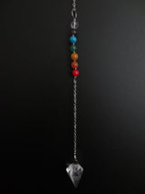 Rock Crystal 7 Chakra Gemstone Pendulum