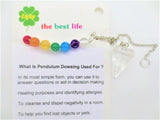 Rock Crystal 7 Chakra Gemstone Pendulum