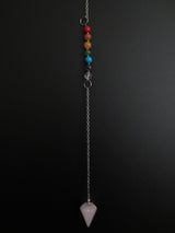 Rose Quartz 7 Chakra Gemstone Pendulum