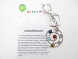 Wholesale Metal Chakra Orb Keychain with 7 Gemstones