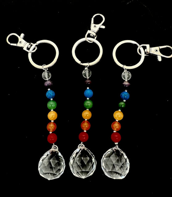 7 Chakra Keychain with Crystal Ball