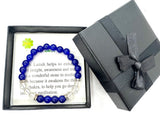 8mm Bracelet with Gift Box - Lapis Lazuli and Diamond