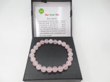 8mm Rose Quartz Gemstone Bracelet – Gift Box Included