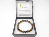 8mm Tiger Eye Gemstone Bracelet – Gift Box Included