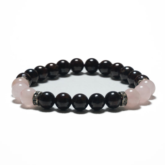 8mm Armband zonder Cadeaudoos - Granaat en Diamant