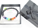 8mm 7-Chakra Black Tourmaline Gemstone Bracelet – Gift Box Included