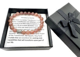 8mm Buddha Strawberry Quartz Gemstone Bracelet – Gift Box Included