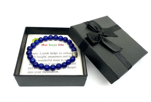 8mm Gemstone Buddha Bracelets with Box