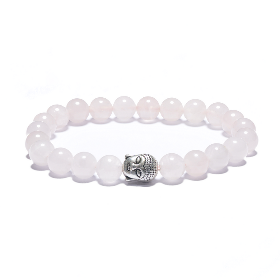8mm Buddha Bracelet without Box - Rose Quartz