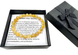 8mm Golden Hair Quartz Gemstone Bracelet – Gift Box Included