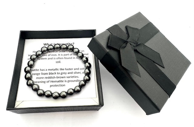 8mm Hematite Gemstone Bracelet – Gift Box Included