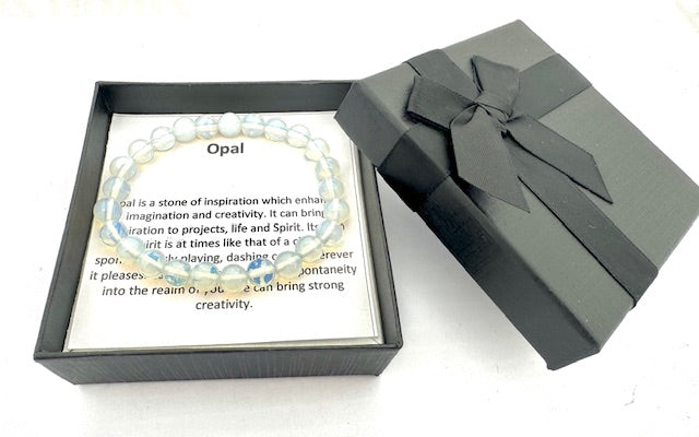 8mm Opal Gemstone Bracelet – Gift Box Included