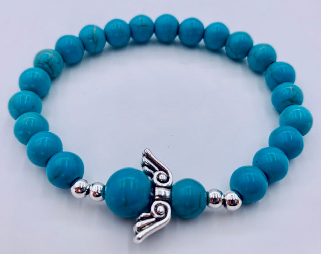 8mm Angel Bracelet with Box - Turquoise