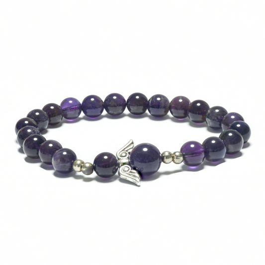 8mm Angel Bracelet without Box - Amethyst