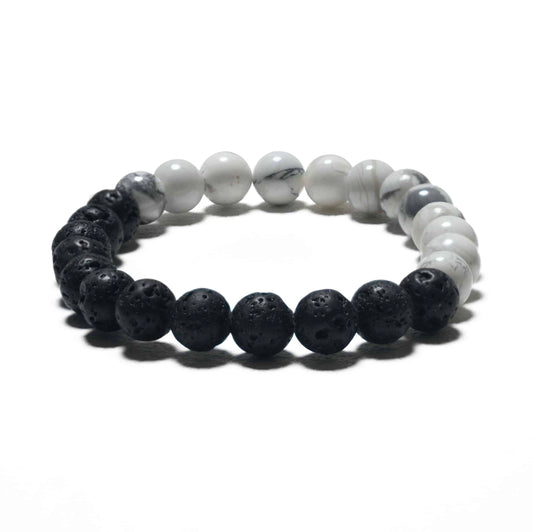 8mm Yin Yang Armband zonder Cadeaudoos - Howliet en Lavasteen