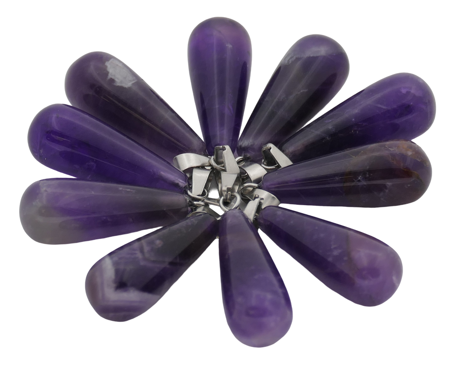 Amethist Druppelhanger (10 stuks)