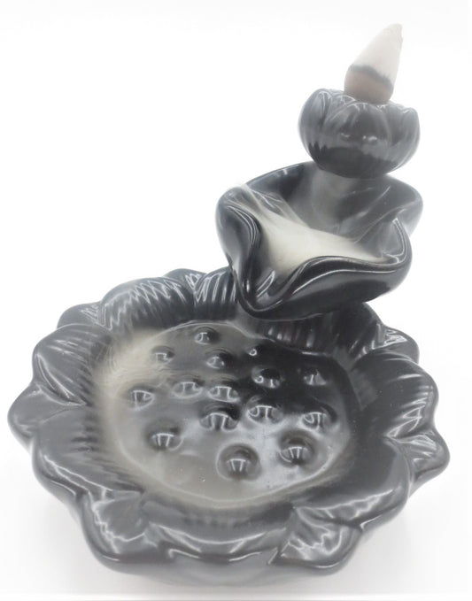 Backflow Incense Burner Lotus Small (Moss Green)