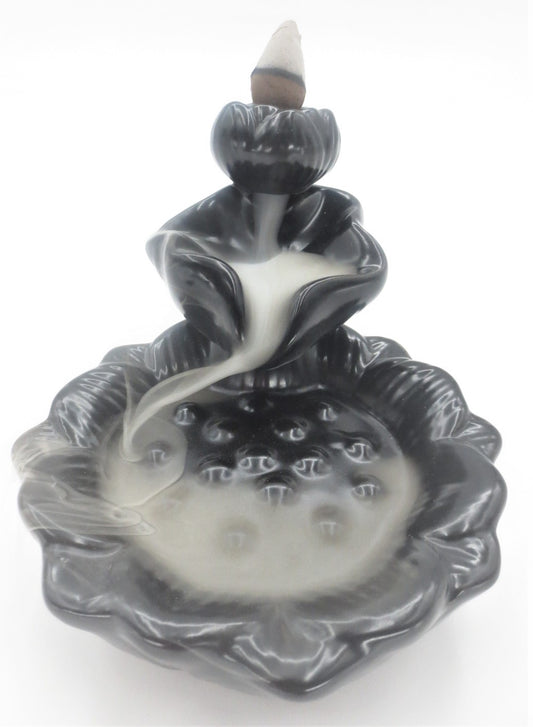 Backflow Incense Burner Lotus Small (Moss Green)