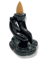 Backflow Incense Burner Hand with Lotus (25528)