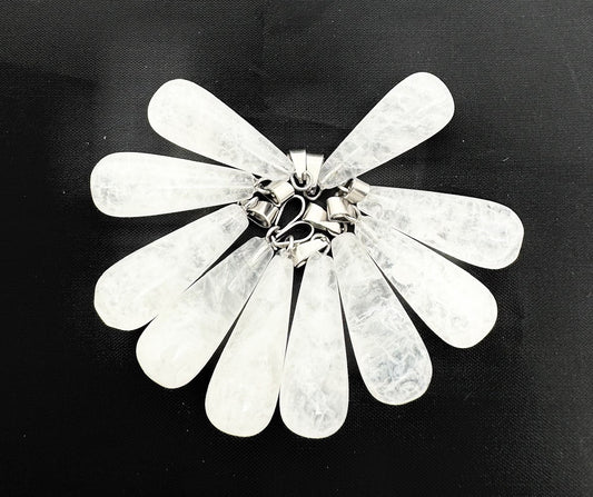 Rock Crystal Teardrop Pendant (10pcs)
