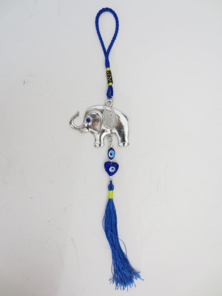 Blue Evil Eye Hanger with Elephant