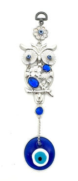 Blue Evil Eye Hanger with Owl Set of 3