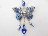 Blue Evil Eye Pendant with Butterfly Set of 6