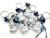 Blue Evil Eye Keychain with Buddha II Set of 6