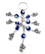 Blue Evil Eye Key Hanger with Angels Set of 6