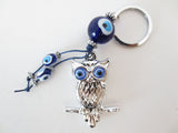 Blue Evil Eye Keychain with Owl Set of 6
