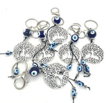 Blue Evil Eye Keychain Tree of Life Set of 6