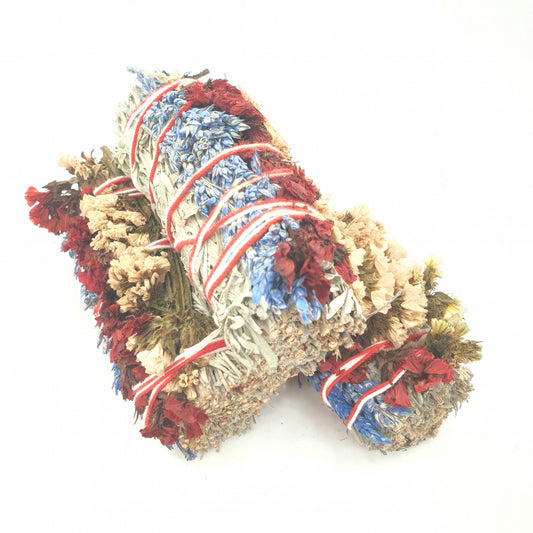 Blue Sage &amp; Statice sinuata &amp; Sorghum Smudge 12cm (3 x 50-60 grams)