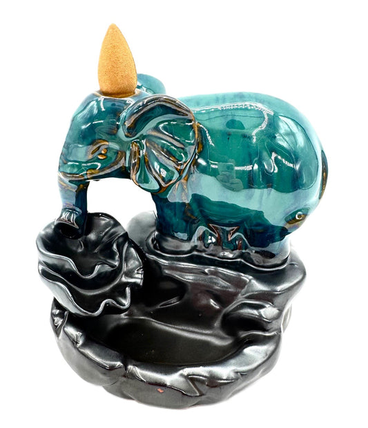 Burner Elephant - Backflow Incense Holder Moss Green