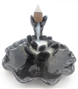Backflow Incense Burner Lotus on Water Leaf (CY350001)