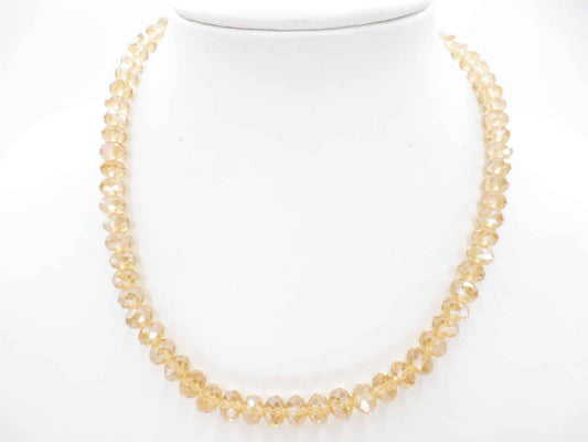 Dunne kristal ketting geel